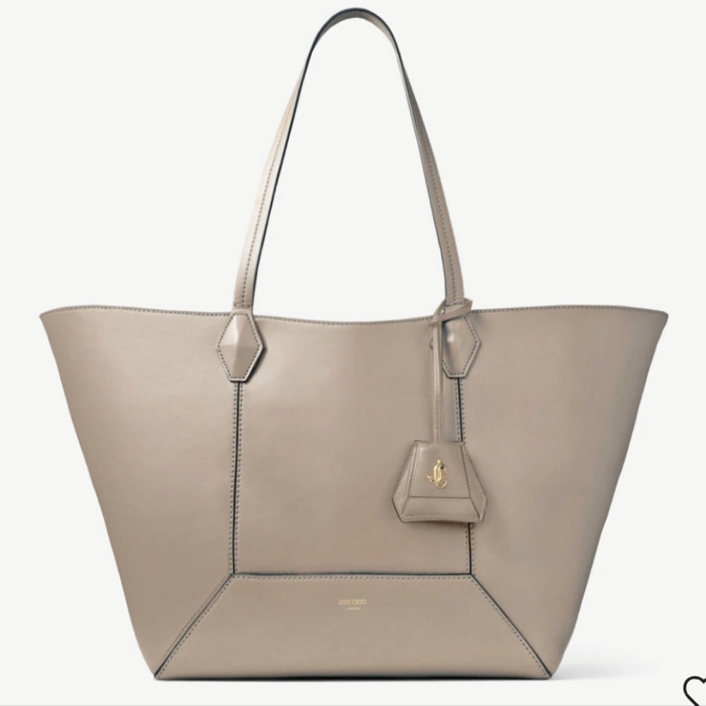 Jimmy Choo Taupe Calf Leather Tote Bag M